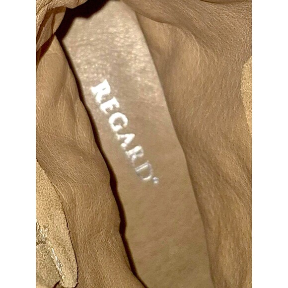 Regard Tan Brown Real Suede Leather Cowboy Western Ankle Boots Women's 37 6.5 - Picture 4 of 5